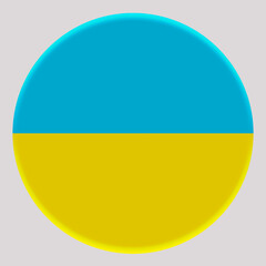 3D Flag of Ukraine on circle