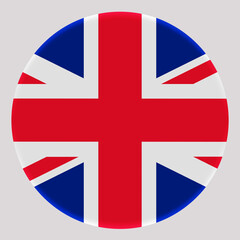3D Flag of United Kingdom on circle