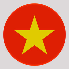 3D Flag of Vietnam on circle