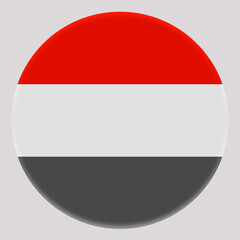 Obraz premium 3D Flag of Yemen on circle