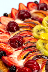 Sweet pie with berries in studio