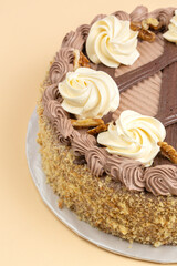 Decorated Chocolate cake in studio 