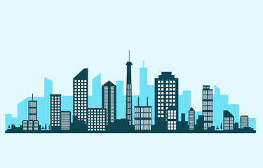 Fototapeta na wymiar City Building Construction Cityscape Skyline Business Illustration