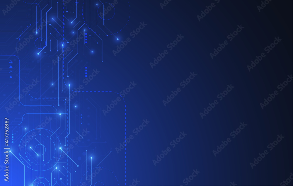 Poster abstract background with technology circuit board texture. electronic motherboard illustration. comm