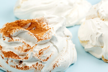 Meringue kiss dessert in studio