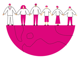 SDGs: Goal 10. Image illustration of 'REDUCED INEQUALITIES'. Vector illustration on white background.