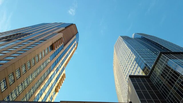 Low angle POV footage of driving in Denver downtown
