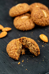 Healthy cookies from oat and almonds 
