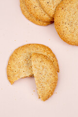 Butter cookies in studio on white background