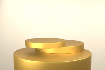 Gold background for product demonstration.  3D rendering.
