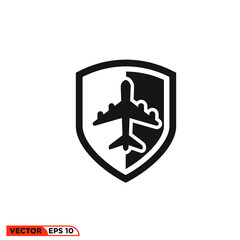 Icon vector graphic of shield plane
