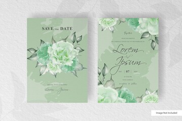 wedding invitation stationery with watercolor floral and splash