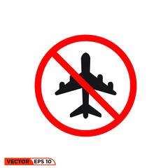 Icon vector graphic of no plane