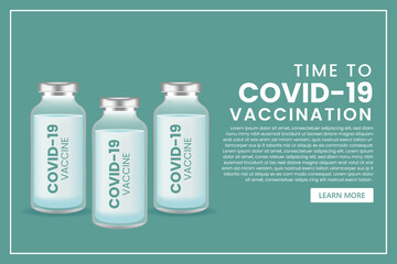 Coronavirus vaccine vector background. Covid-19 corona virus vaccination with vaccine bottle and syringe injection tool for covid-19 immunization treatment.