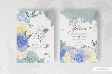 wedding invitation stationery with watercolor floral and splash