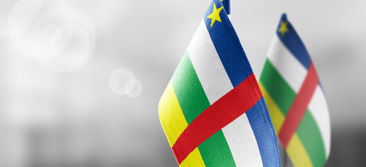 Patch of the national flag of the Central African Republic on a white t-shirt