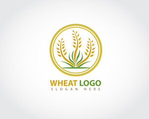 circle wheat plant logo symbol design illustration inspiration circle