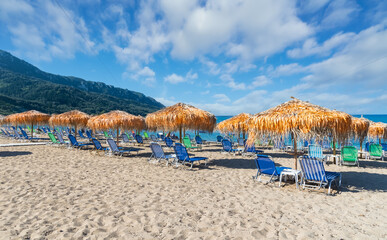 Landscape with Agios Georgios Pagon beach in Corfu island, Greece