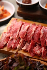 Fresh raw beef ribs before cooking 익히기전에 신선한 생소갈비