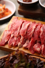 Fresh raw beef ribs before cooking 익히기전에 신선한 생소갈비