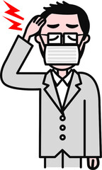 頭痛がする花粉症男性