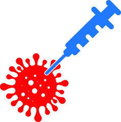 Corona virus vaccine icon, give corona virus vaccine, take vaccine icon