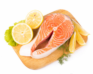 Salmon. Fresh Raw Salmon Red Fish Steak