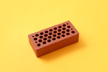 Brown brick on color background