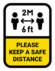 Social distancing icon. Quarantine measures. Vector 