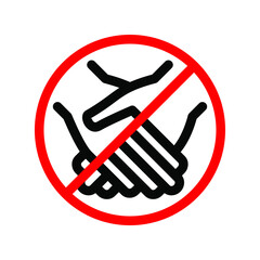  do not shake hands outline icon modern illustration.