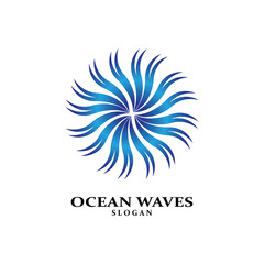 Water wave icon vector