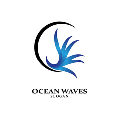 Water wave icon vector