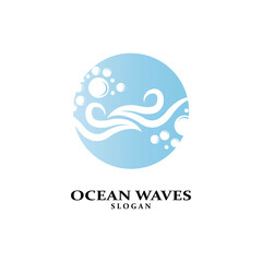 Water wave icon vector