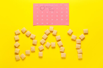 Composition for April Fool's Day on color background