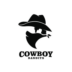 cowboy bandit logo icon design - obrazy, fototapety, plakaty
