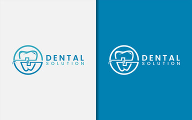 Dental Care Solution Logo Design. Medical Care Logo Illustration.