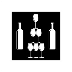 Bottle Of Wine And Glass Design