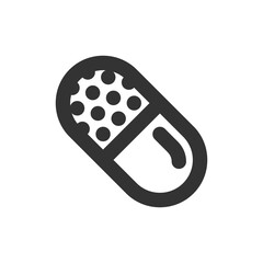 Pills and drugs vector line style single icon