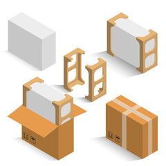 Isometric cardboard packaging for gentle transport.