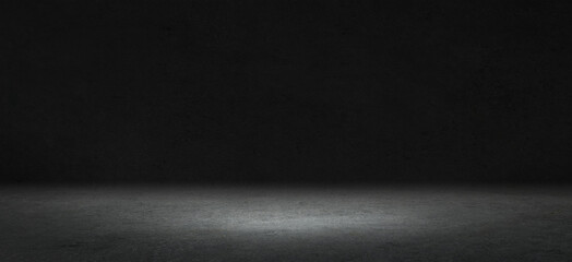 room black floor is made of dark plaster for interior decoration or gym for exercise.used as background studio wall for display your products.