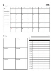 Schedule calendar, modifiable vector file