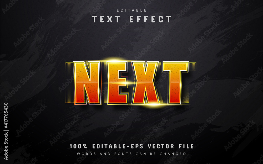 Poster next orange gradient text effect