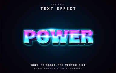 Power neon style text effect