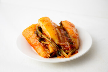 Korean Young Radish Kimchi which is called Yeolmu Kimchi