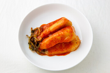 Korean Young Radish Kimchi which is called Yeolmu Kimchi