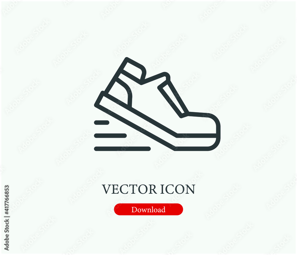 Poster running vector icon. editable stroke. symbol in line art style for design, presentation, website or 