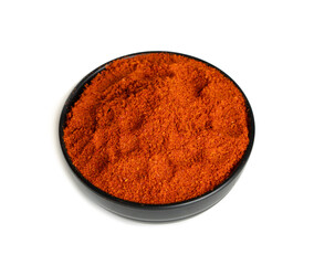 Heap of Red Chilli Pepper Powder Also Know as Mirchi, Mirchi Powder, Lal Mirchi, Mirch or Laal Mirchi isolated on White Background