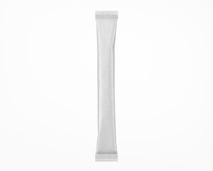 White Kraft Stick Sachet Mockup - 3D Illustration Isolated on White, Top View