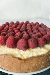 raspberry cheesecake with raspberries