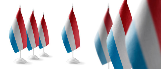 Set of Luxembourg national flags on a white background